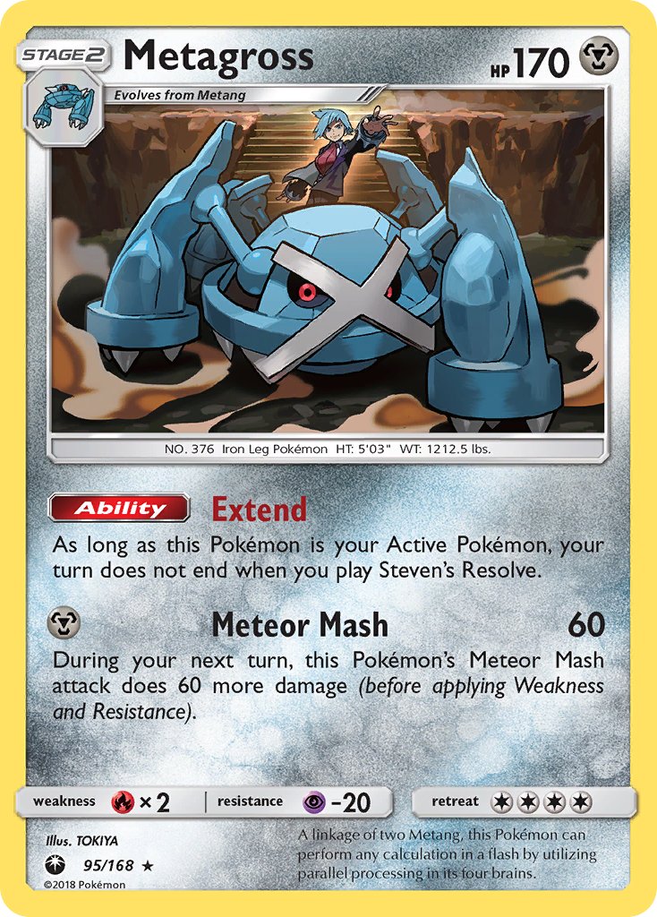 Metagross (95/168) (Prerelease Kit Exclusive) (Theme Deck Exclusive) [Sun & Moon: Celestial Storm] | Silver Goblin