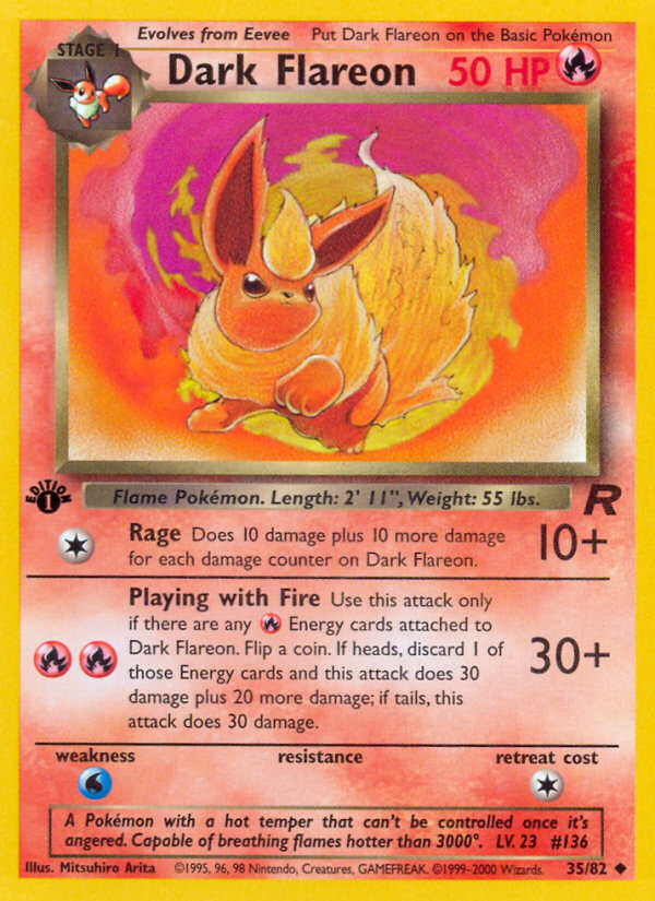 Dark Flareon (35/82) [Team Rocket 1st Edition] | Silver Goblin