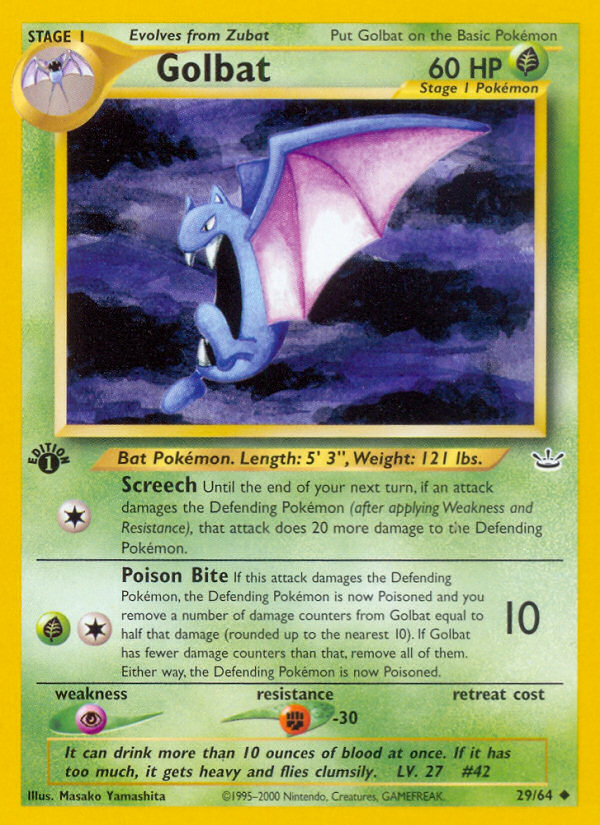 Golbat (29/64) [Neo Revelation 1st Edition] | Silver Goblin