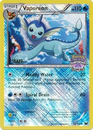 Vaporeon (25/108) (State Province Championship 2013 Promo Staff) [Black & White: Dark Explorers] | Silver Goblin