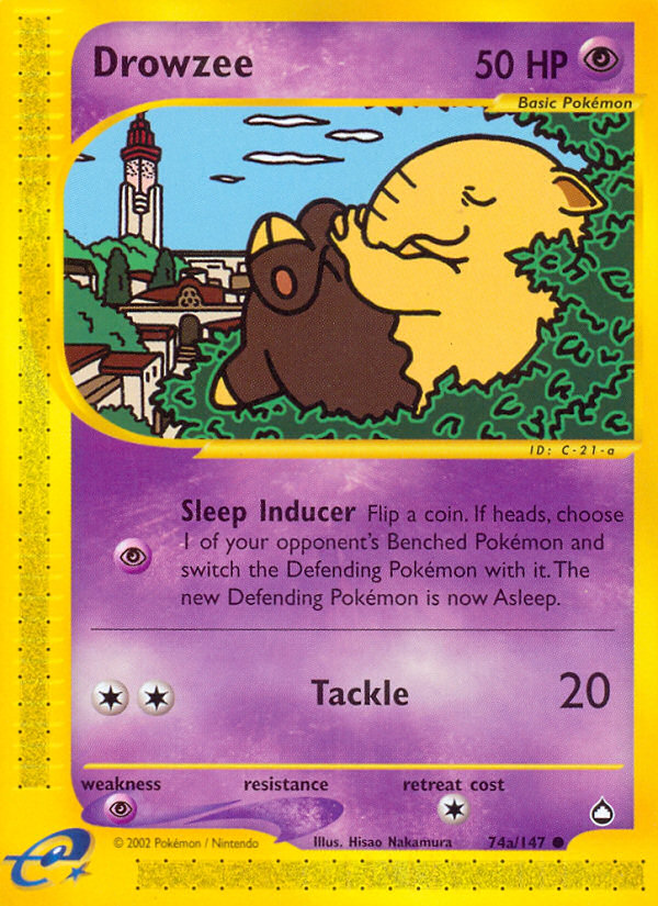 Drowzee (74a/147) [Aquapolis] | Silver Goblin