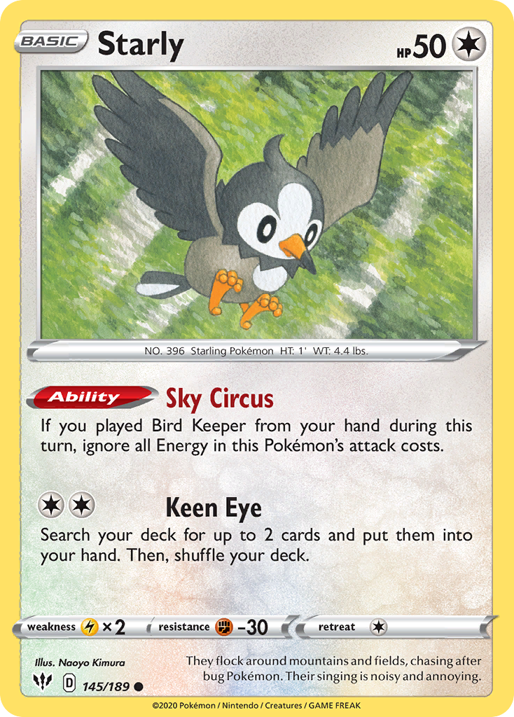 Starly (145/189) [Sword & Shield: Darkness Ablaze] | Silver Goblin