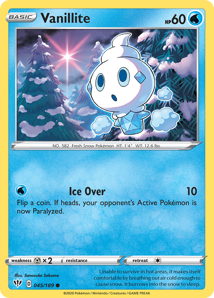 Vanillite (045/189) [Sword & Shield: Darkness Ablaze] | Silver Goblin