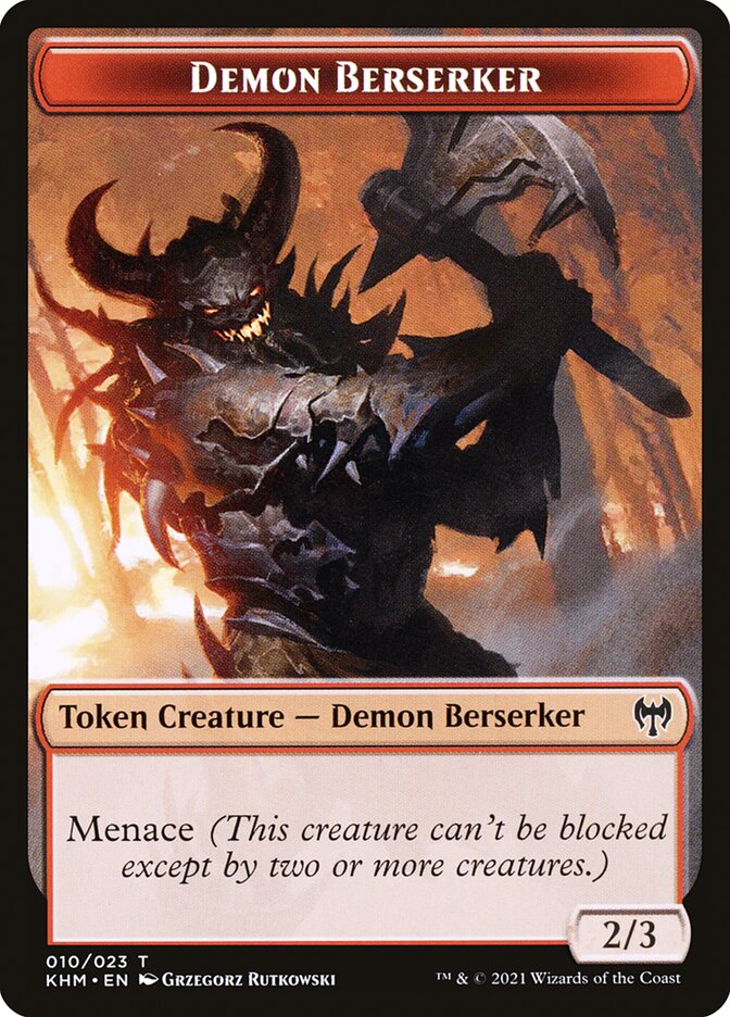 Human Warrior // Demon Berserker Double-Sided Token [Kaldheim Tokens] | Silver Goblin