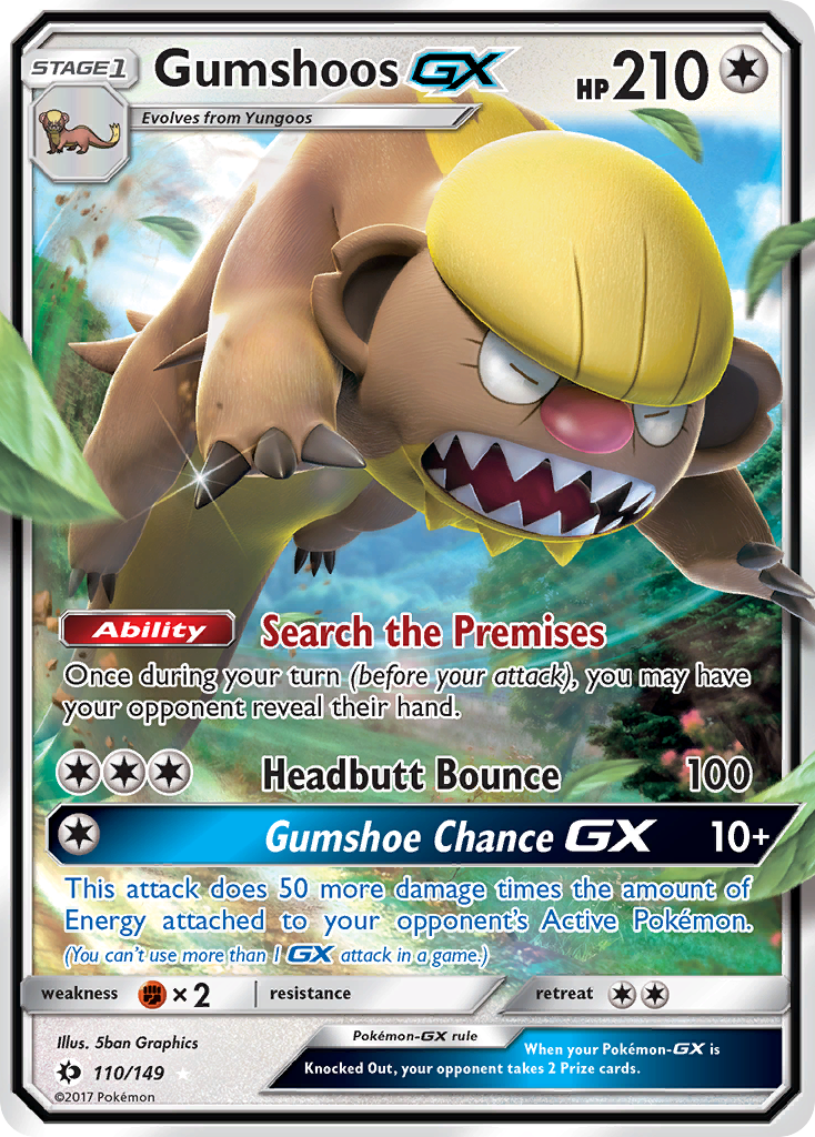 Gumshoos GX (110/149) [Sun & Moon: Base Set] | Silver Goblin