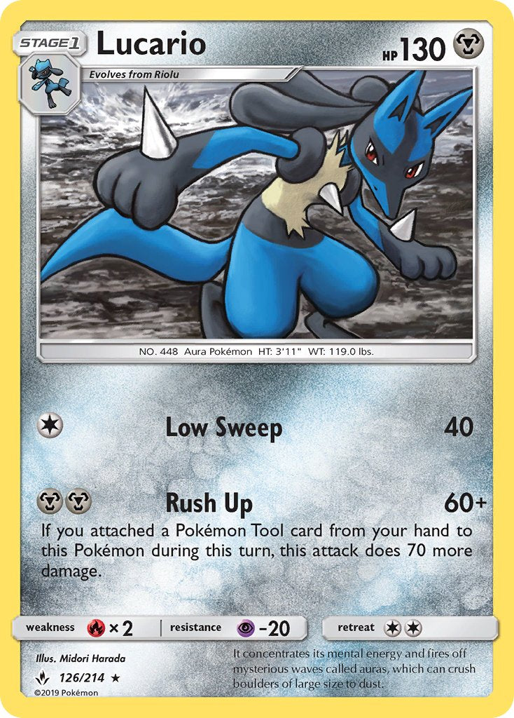 Lucario (126/214) (Theme Deck Exclusive) [Sun & Moon: Unbroken Bonds] | Silver Goblin