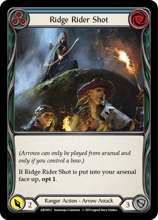 Ridge Rider Shot (Blue) [ARC065-C] (Arcane Rising)  1st Edition Rainbow Foil | Silver Goblin