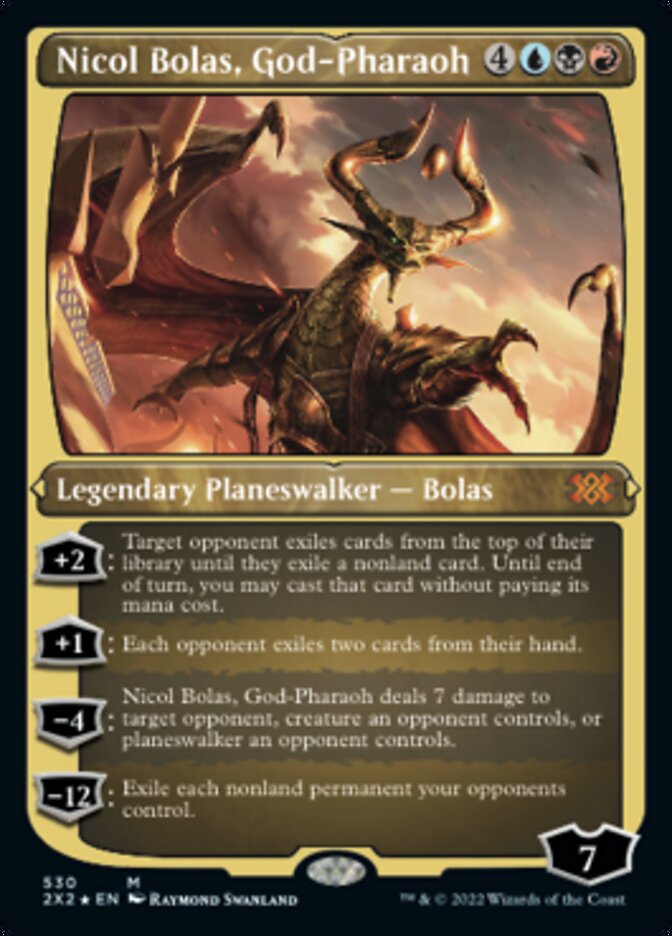 Nicol Bolas, God-Pharaoh (Foil Etched) [Double Masters 2022] | Silver Goblin