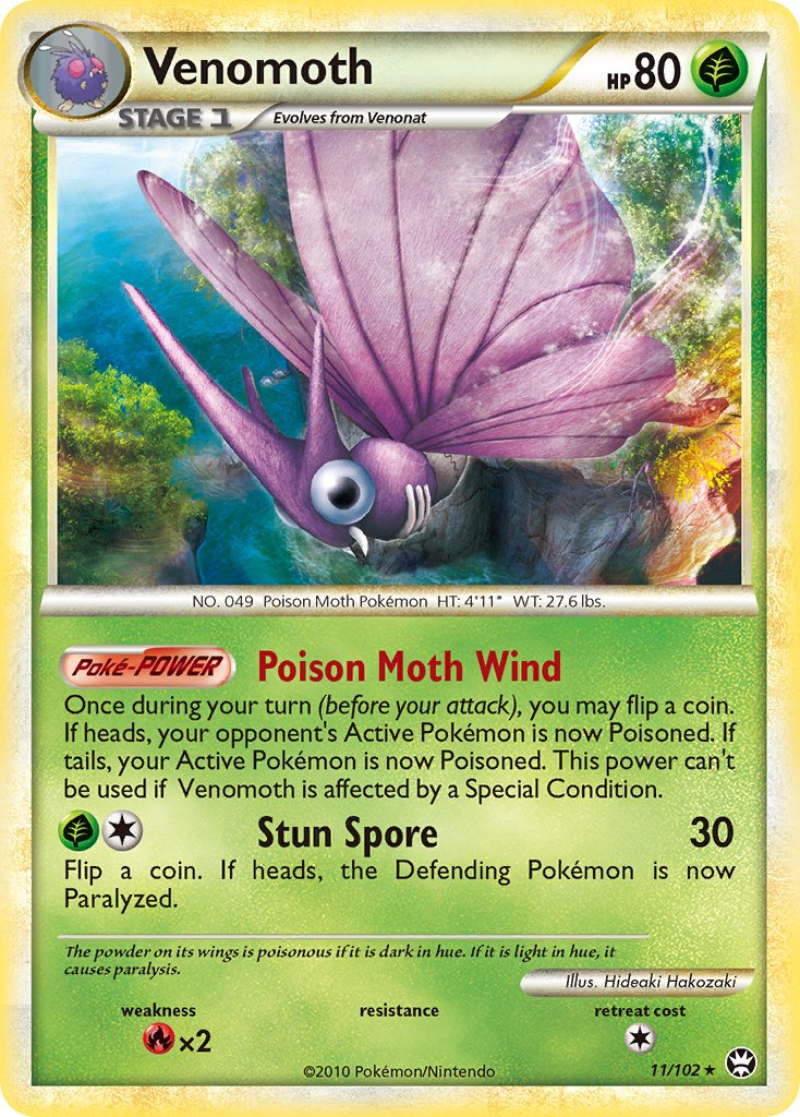 Venomoth (11/102) (Theme Deck Exclusive) [HeartGold & SoulSilver: Triumphant] | Silver Goblin