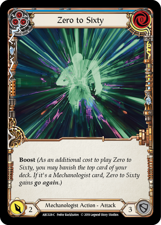 Zero to Sixty (Blue) [ARC028-C] (Arcane Rising)  1st Edition Normal | Silver Goblin