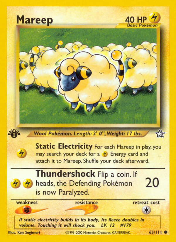 Mareep (65/111) [Neo Genesis 1st Edition] | Silver Goblin