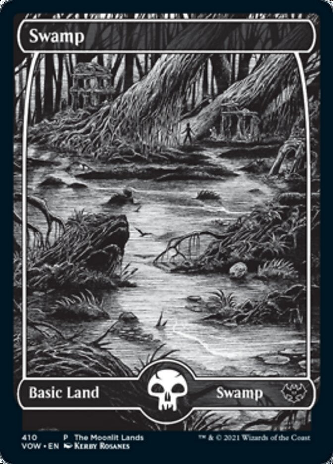 Swamp (The Moonlit Lands) (Foil Etched) [Innistrad: Crimson Vow Promos] | Silver Goblin