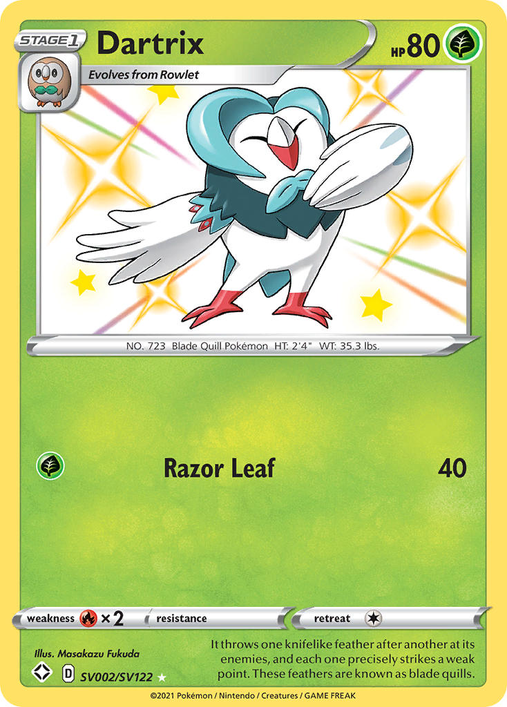 Dartrix (SV002/SV122) [Sword & Shield: Shining Fates] | Silver Goblin