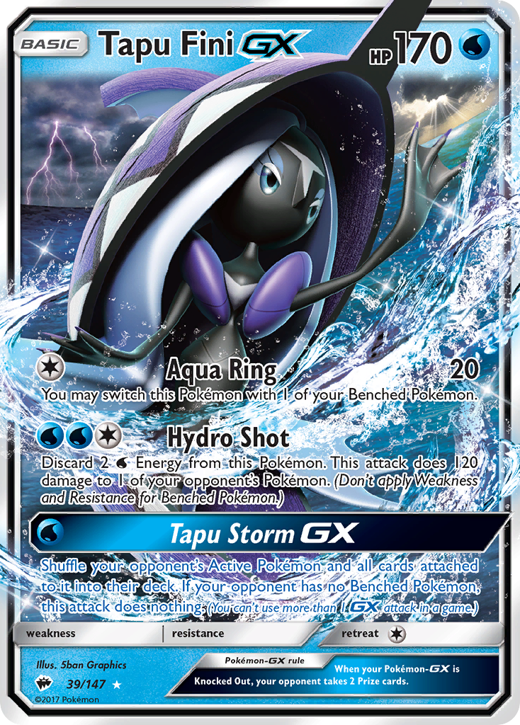 Tapu Fini GX (39/147) [Sun & Moon: Burning Shadows] | Silver Goblin