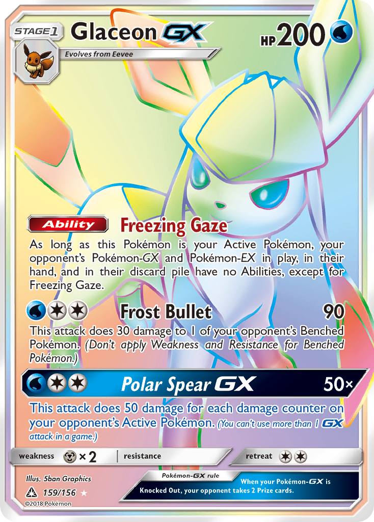 Glaceon GX (159/156) [Sun & Moon: Ultra Prism] | Silver Goblin