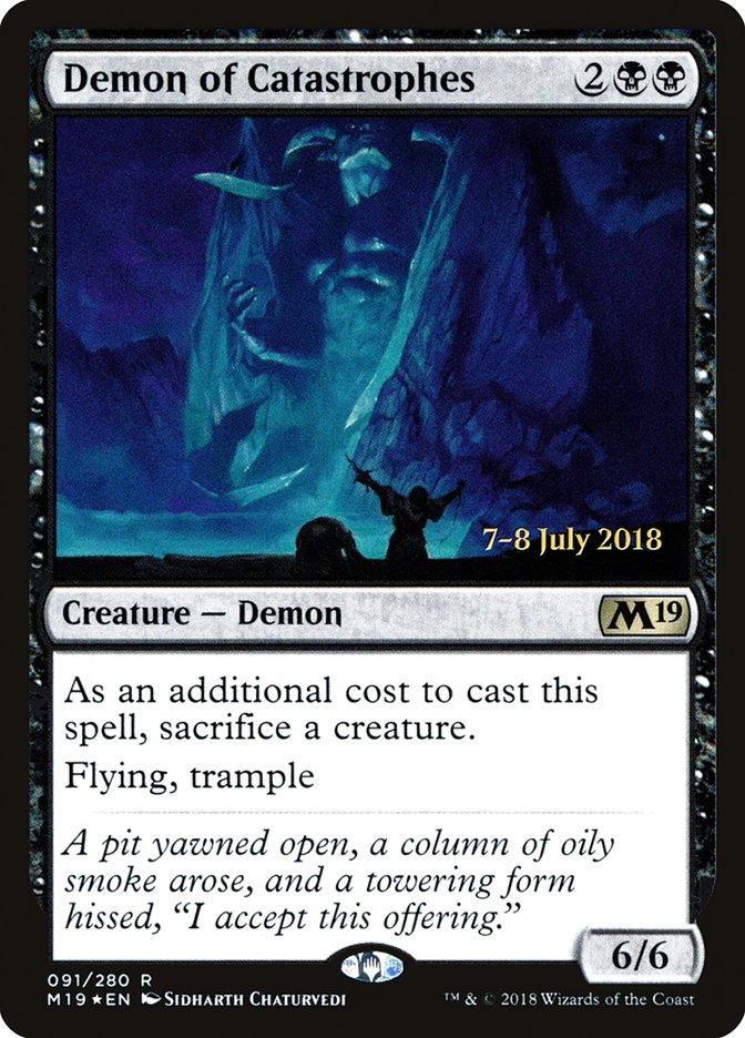 Demon of Catastrophes [Core Set 2019 Prerelease Promos] | Silver Goblin