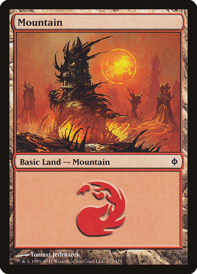 Mountain (172) [New Phyrexia] | Silver Goblin