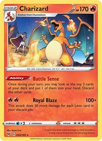 Charizard (025/185) (Cracked Ice Holo) (Theme Deck Exclusive) [Sword & Shield: Vivid Voltage] | Silver Goblin