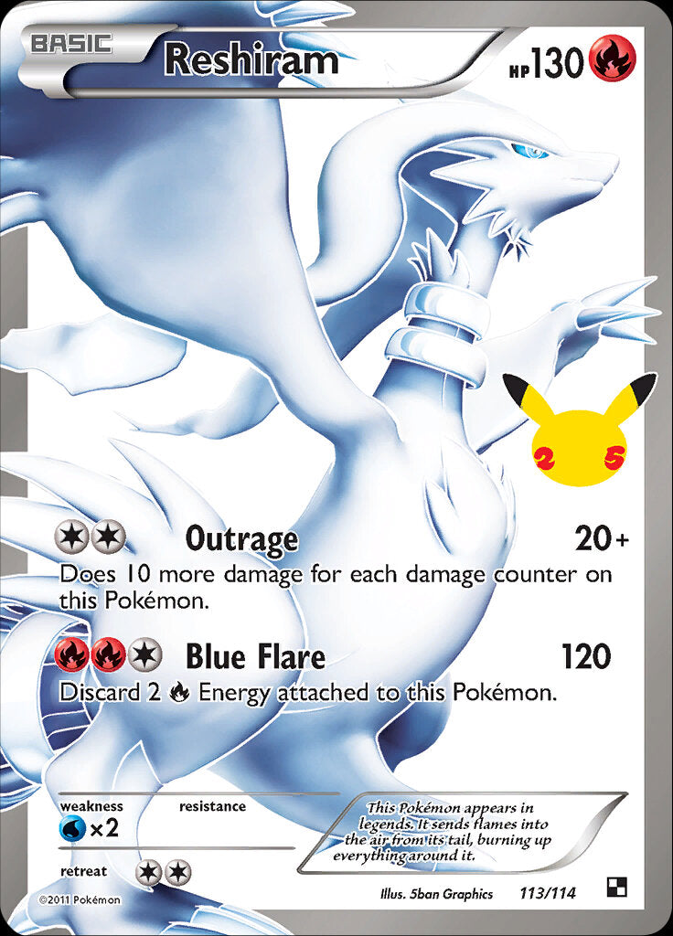 Reshiram (113/114) [Celebrations: 25th Anniversary - Classic Collection] | Silver Goblin