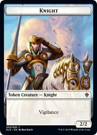 Knight // Food (15) Double-Sided Token [Throne of Eldraine Tokens] | Silver Goblin