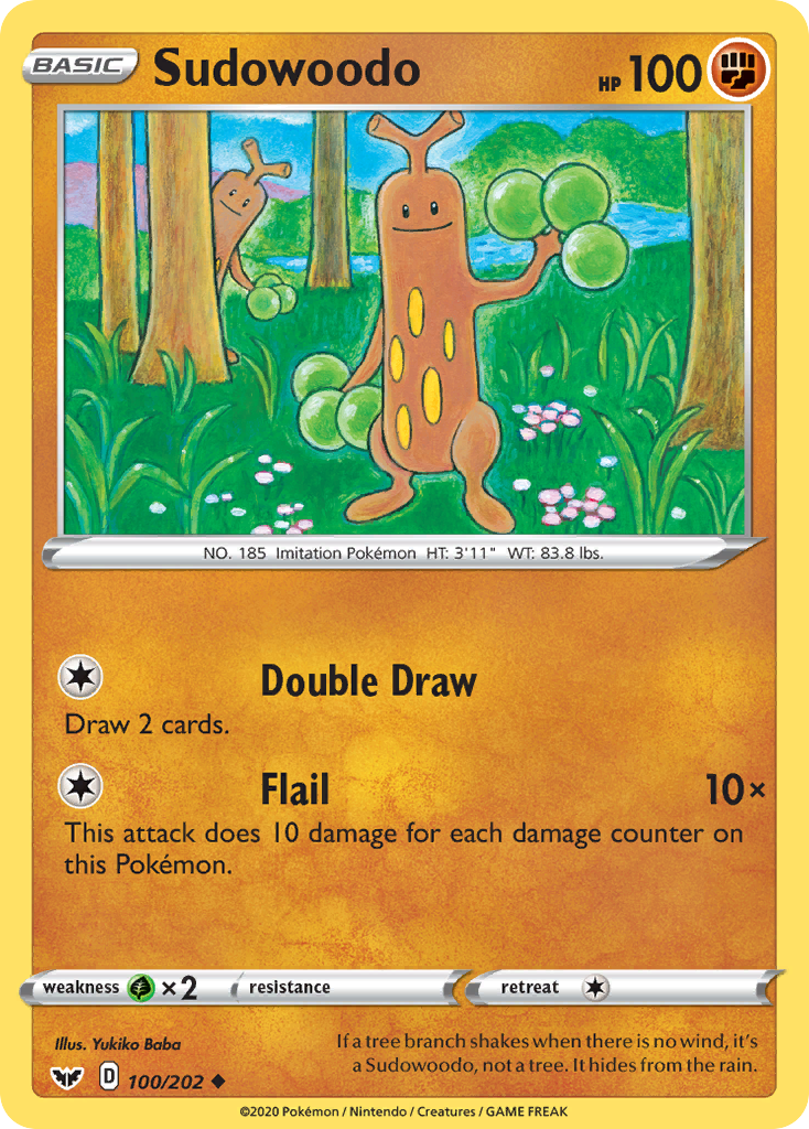 Sudowoodo (100/202) [Sword & Shield: Base Set] | Silver Goblin