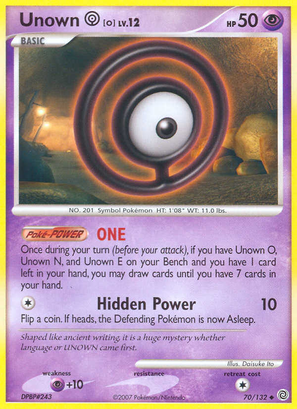 Unown O (70/132) [Diamond & Pearl: Secret Wonders] | Silver Goblin