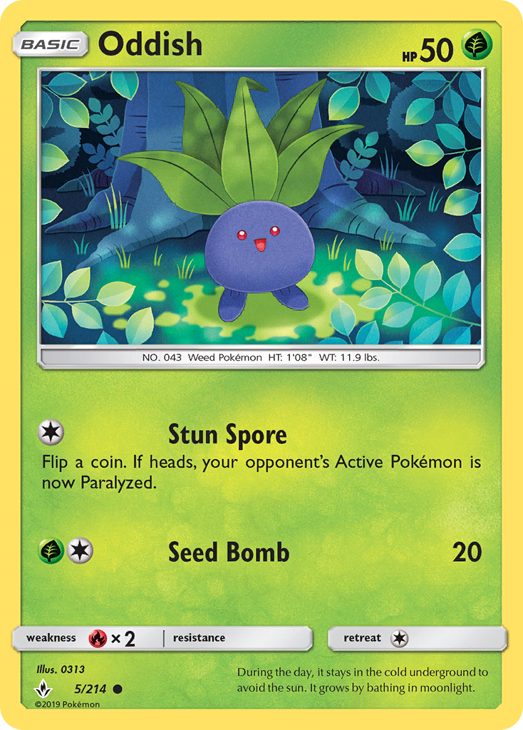 Oddish (5/214) [Sun & Moon: Unbroken Bonds] | Silver Goblin