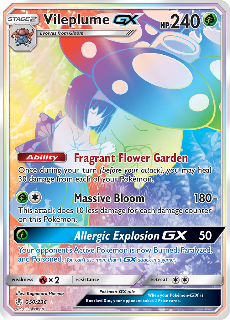 Vileplume GX (250/236) [Sun & Moon: Cosmic Eclipse] | Silver Goblin