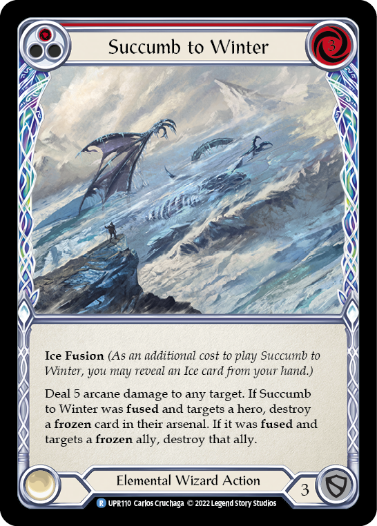 Succumb to Winter (Red) [UPR110] (Uprising)  Rainbow Foil | Silver Goblin