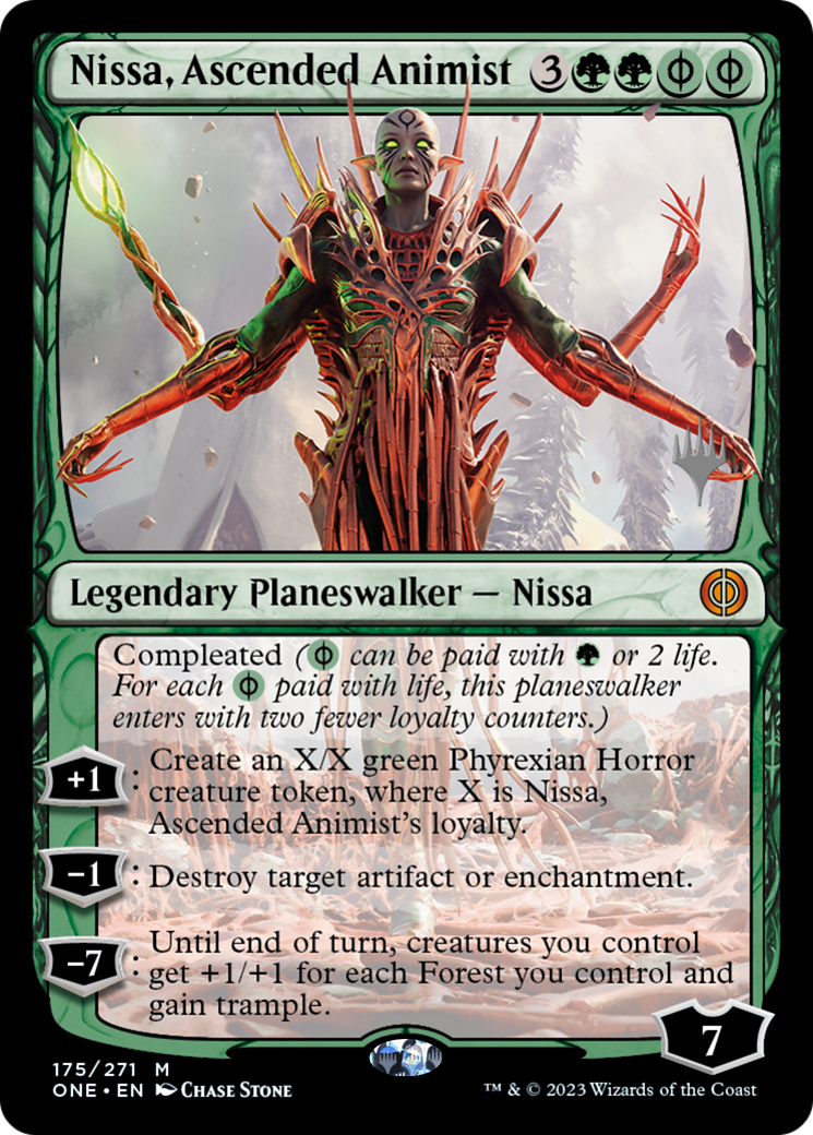 Nissa, Ascended Animist (Promo Pack) [Phyrexia: All Will Be One Promos] | Silver Goblin