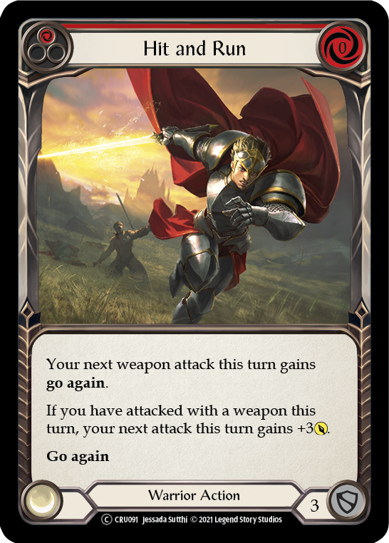 Hit and Run (Red) [U-CRU091] (Crucible of War Unlimited)  Unlimited Rainbow Foil | Silver Goblin