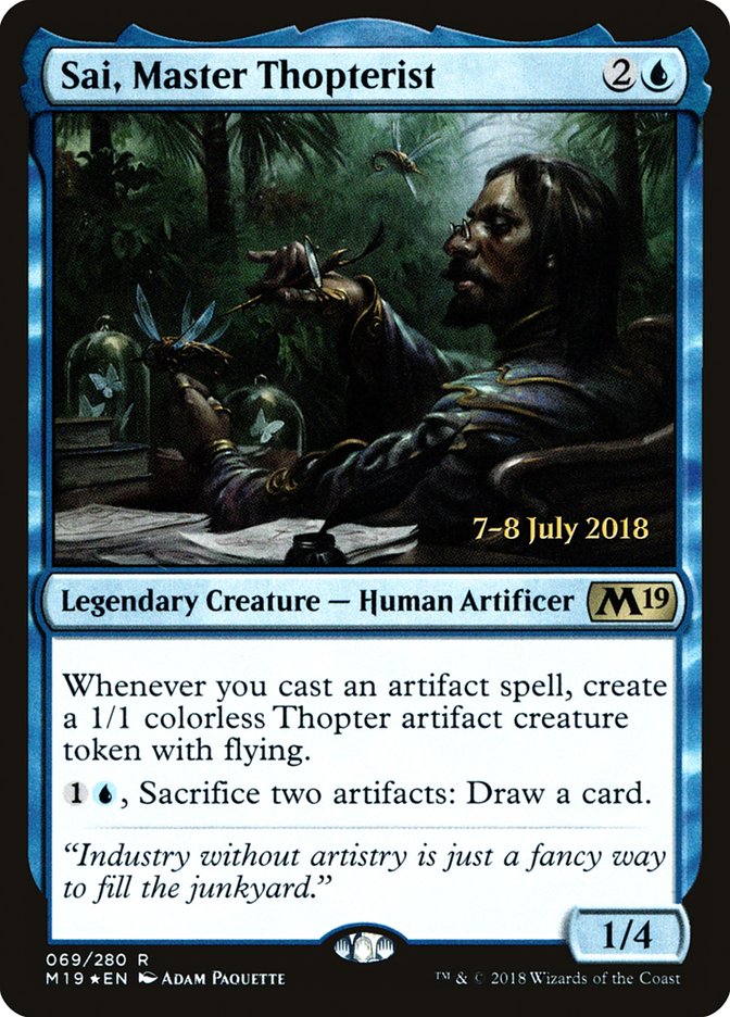 Sai, Master Thopterist [Core Set 2019 Prerelease Promos] | Silver Goblin