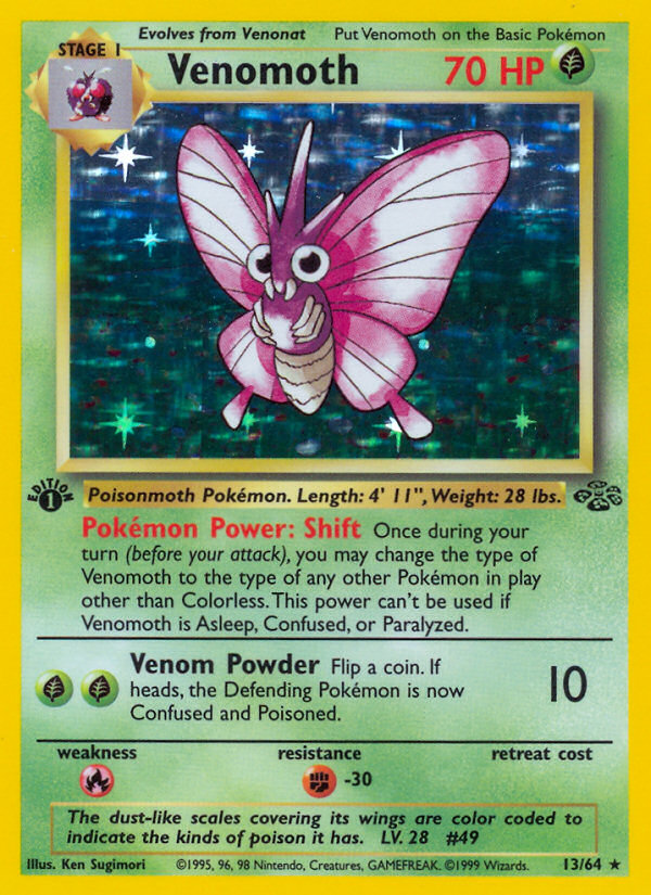 Venomoth (13/64) [Jungle 1st Edition] | Silver Goblin