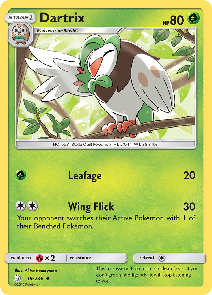 Dartrix (19/236) [Sun & Moon: Cosmic Eclipse] | Silver Goblin