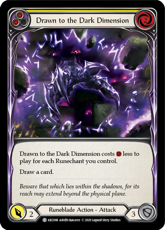 Drawn to the Dark Dimension (Yellow) [U-ARC098] (Arcane Rising Unlimited)  Unlimited Rainbow Foil | Silver Goblin