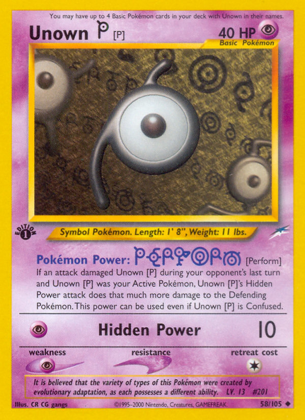 Unown [P] (58/105) [Neo Destiny 1st Edition] | Silver Goblin