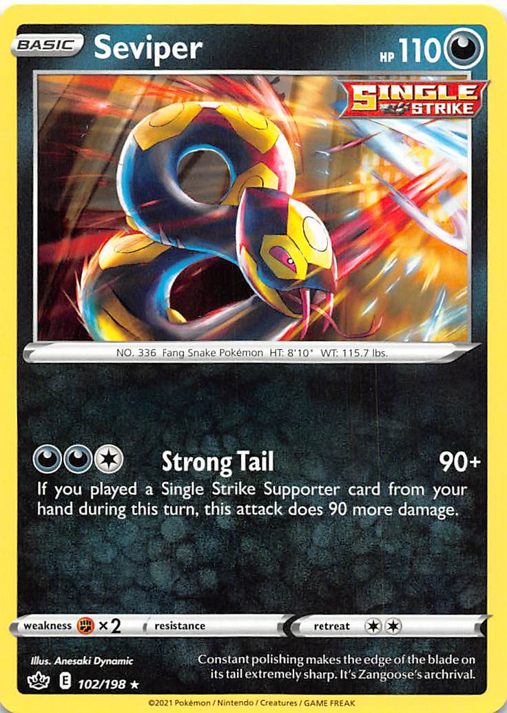 Seviper (102/198) [Sword & Shield: Chilling Reign] | Silver Goblin