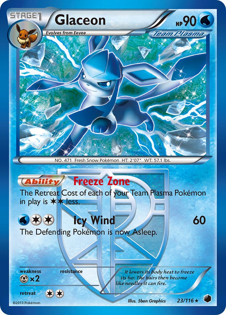 Glaceon (23/116) (Theme Deck Exclusive) [Black & White: Plasma Freeze] | Silver Goblin