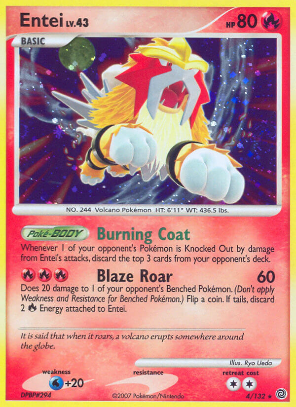 Entei (4/132) (Cracked Ice Holo) [Diamond & Pearl: Secret Wonders] | Silver Goblin