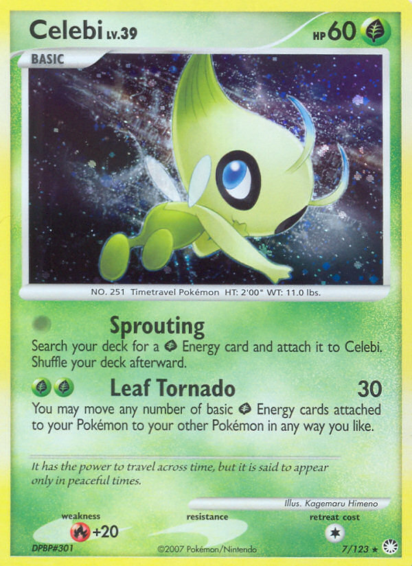 Celebi (7/123) [Diamond & Pearl: Mysterious Treasures] | Silver Goblin