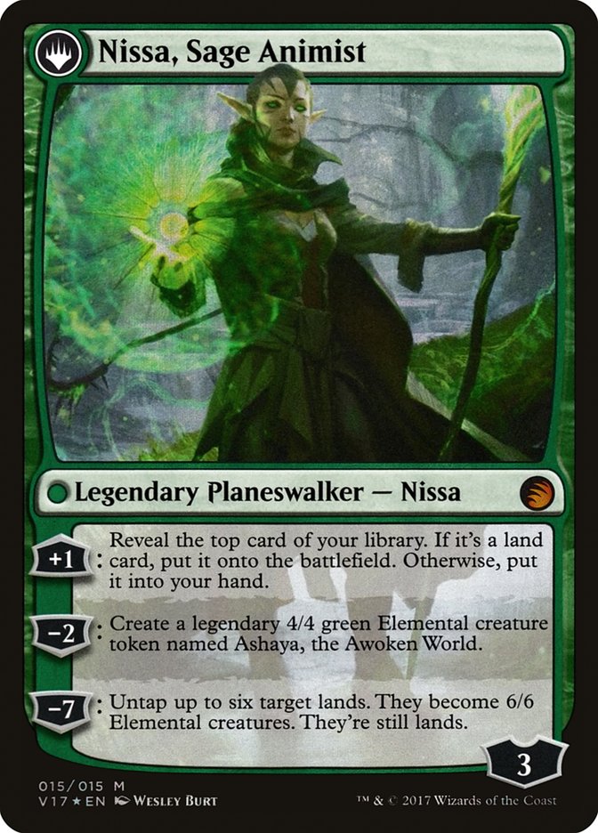 Nissa, Vastwood Seer // Nissa, Sage Animist (015) Foil - From the Vault: Transform
