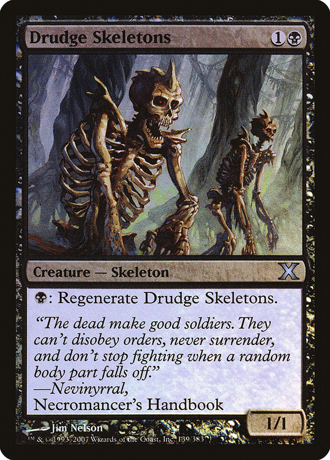 Drudge Skeletons (Premium Foil) [Tenth Edition] | Silver Goblin