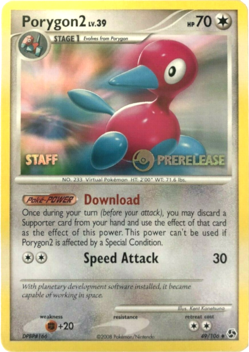 Porygon2 (49/106) (Staff Prerelease Promo) [Diamond & Pearl: Black Star Promos] | Silver Goblin