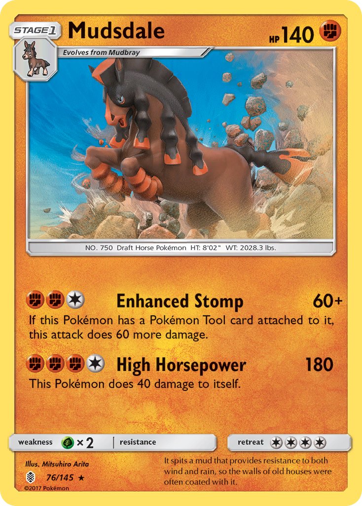 Mudsdale (76/145) (Prerelease Kit Exclusive) (Theme Deck Exclusive) [Sun & Moon: Guardians Rising] | Silver Goblin