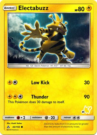 Electabuzz (43/156) (Pikachu Stamp #41) [Battle Academy 2020] | Silver Goblin