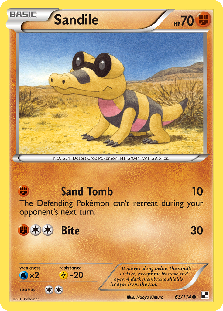 Sandile (63/114) [Black & White: Base Set] | Silver Goblin