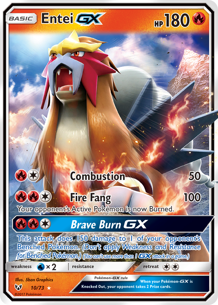 Entei GX (10/73) [Sun & Moon: Shining Legends] | Silver Goblin