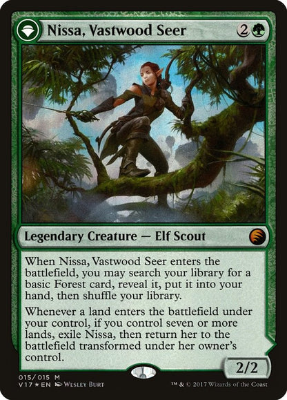 Nissa, Vastwood Seer // Nissa, Sage Animist (015) Foil - From the Vault: Transform