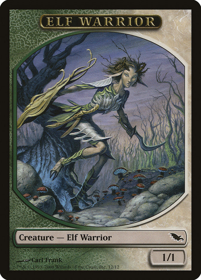 Elf Warrior Token (12/12) [Shadowmoor Tokens] | Silver Goblin