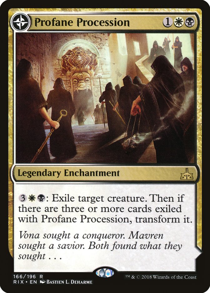 Profane Procession // Tomb of the Dusk Rose (166) - Rivals of Ixalan